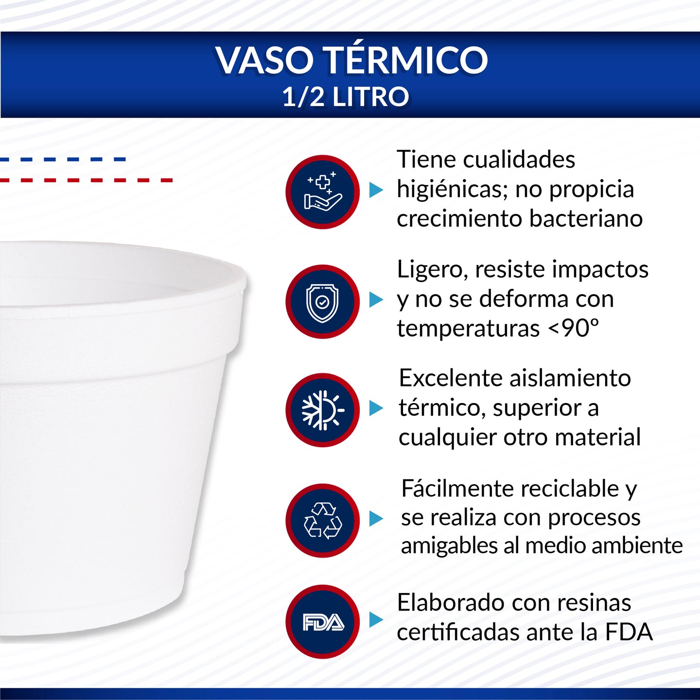Reyma® Vaso Térmico Desechable 1/2 litro